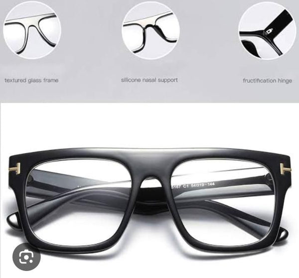 Premium Black Square Transparent Eyeglasses Frame for Men & Women