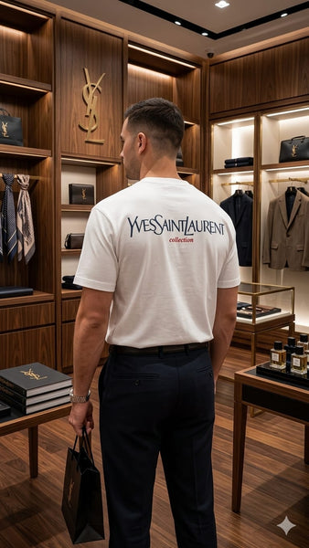 Premium White Branded Men  Drop Shoulder T-Shirt With Embroidered Logo