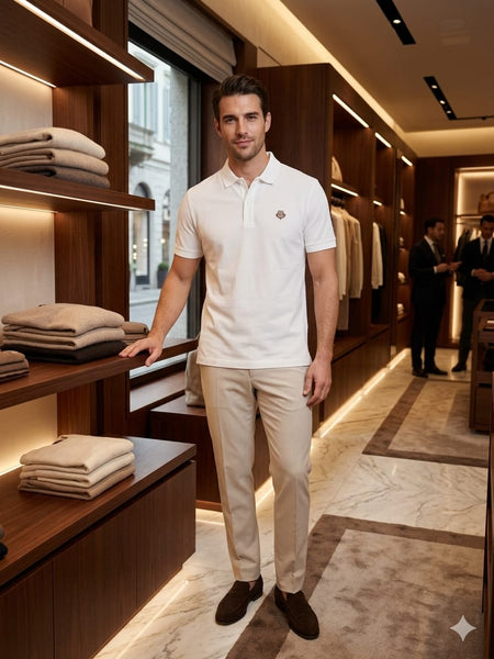 Premium Classic White Polo T-Shirt for Men