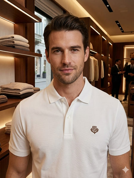 Premium Classic White Polo T-Shirt for Men