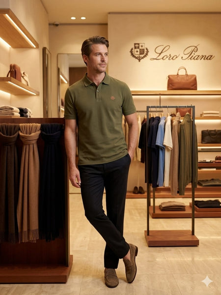 Premium Olive Green Polo T-Shirt for Men Smart Casual Everyday Wear