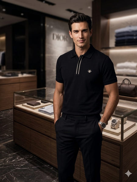 Premium Black Polo T-Shirt for Men Elegant Casual  Fit