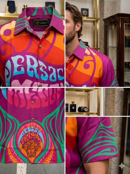 Vibrant Retro Print Statement Shirt