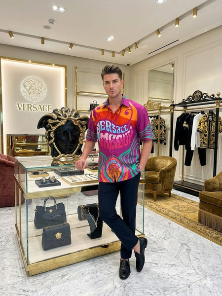Vibrant Retro Print Statement Shirt