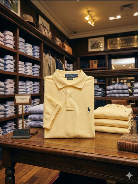 Premium Men’s Light Yellow Polo T-Shirt Classic Casual Wear