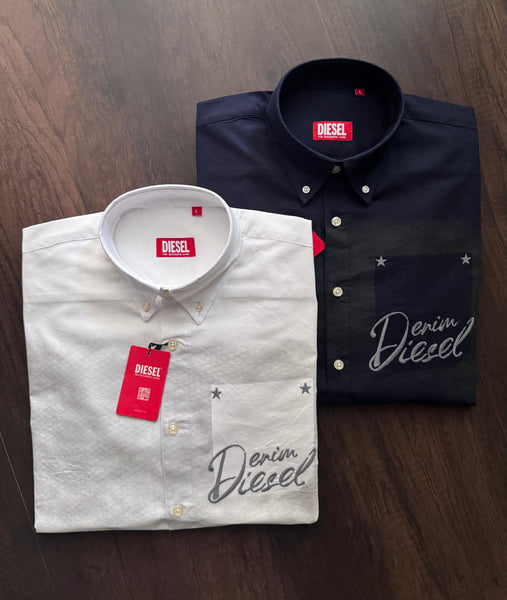 Premium Denim Script Casual Shirt Collection