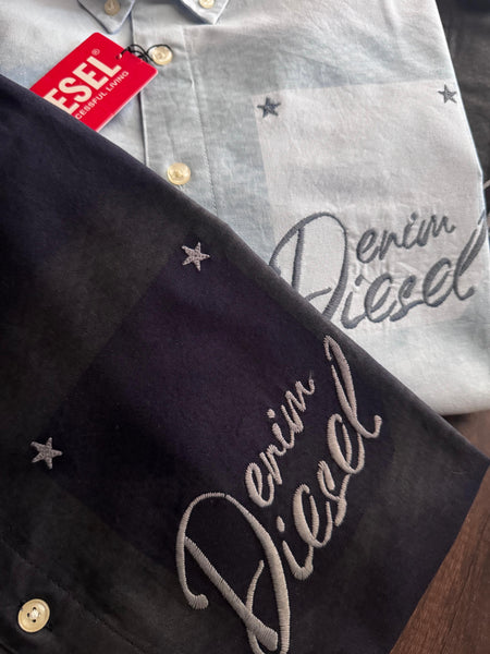 Premium Denim Script Casual Shirt Collection