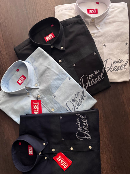 Premium Denim Script Casual Shirt Collection