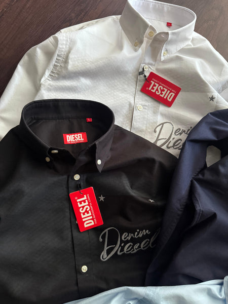 Premium Denim Script Casual Shirt Collection