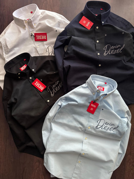 Premium Denim Script Casual Shirt Collection