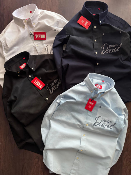 Premium Denim Script Casual Shirt Collection
