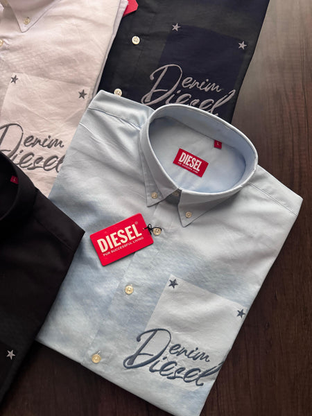 Premium Denim Script Casual Shirt Collection