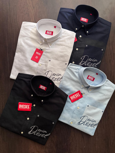 Premium Denim Script Casual Shirt Collection
