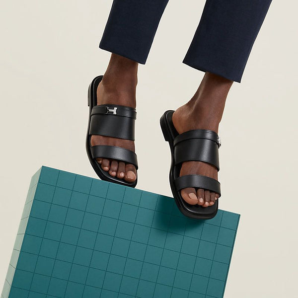Men’s Premium Black Slip-On Sandals | Stylish & Comfortable Casual Sliders