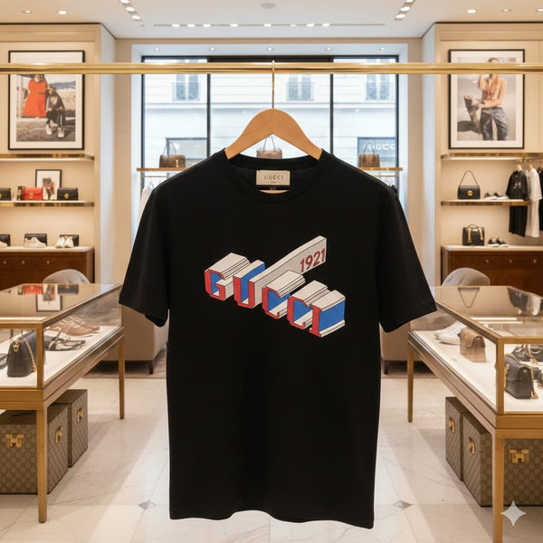 Luxury Black Graphic Print Premium Drop Shoulder T-Shirt for Men