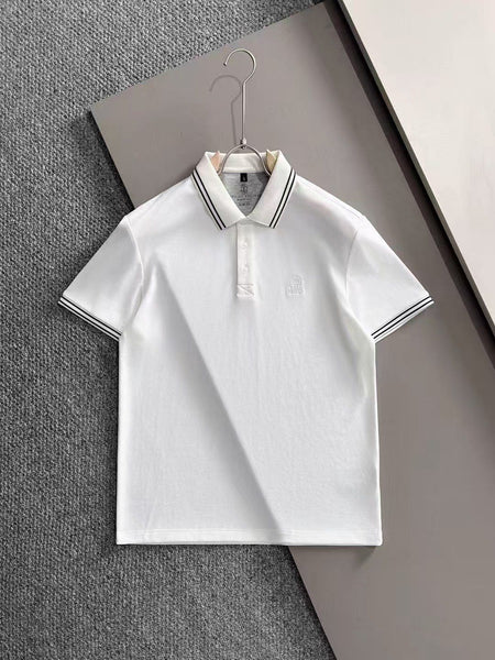 Premium Men White  Polo T-Shirt With Contrast Collar