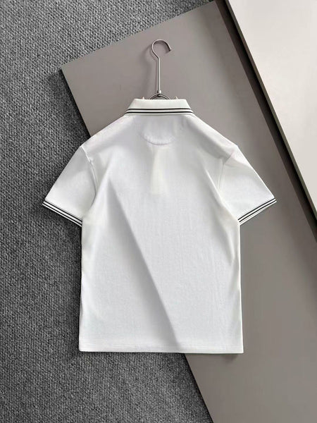 Premium Men White  Polo T-Shirt With Contrast Collar