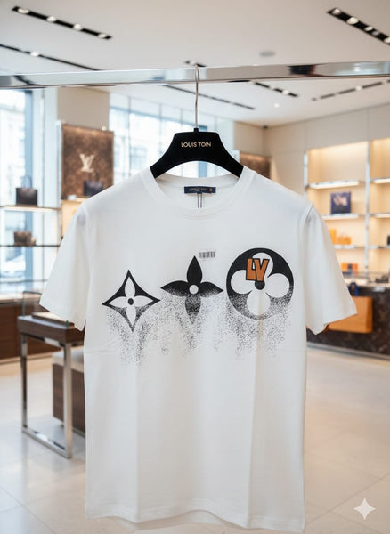 Luxury White Designer Drop Shoulder T‑Shirt for Men
