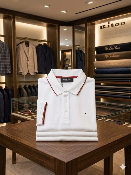 Luxury White Polo T-Shirt for Men  Premium Casual Regular Fit Collar Tee