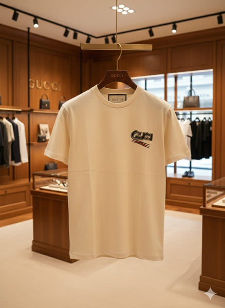 Luxury Cream White Premium Graphic T-Shirt for Men
