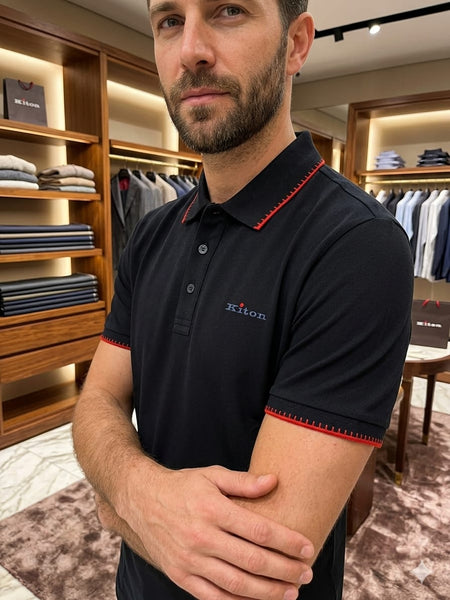 Luxury Classic Polo T-Shirt for Men Premium Red Stitch Casual Collar Tee