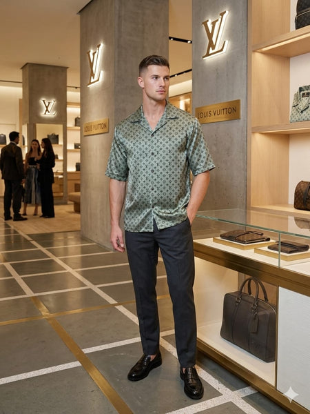 Premium Drop Shoulder Monogram Casual Shirt
