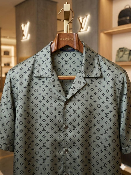 Premium Drop Shoulder Monogram Casual Shirt
