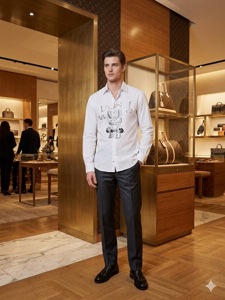 Premium White Graphic Designer Shirt