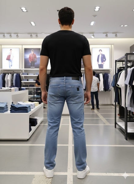 Luxury  Comfort Fit Jeans Premium Blue Wash Denim