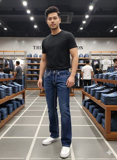 Luxury Straight Jeans Dark Blue Premium Denim
