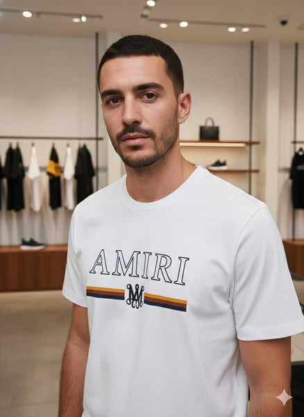 Premium  Men’s White Printed T-Shirt Stylish Casual Round Neck Tee