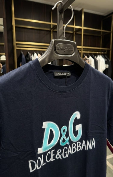 Premium Navy Blue Graphic Casual T-Shirt for Men