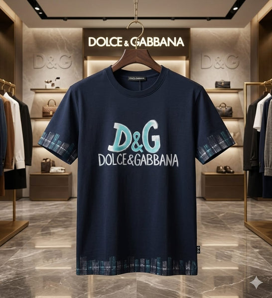 Premium Navy Blue Graphic Casual T-Shirt for Men