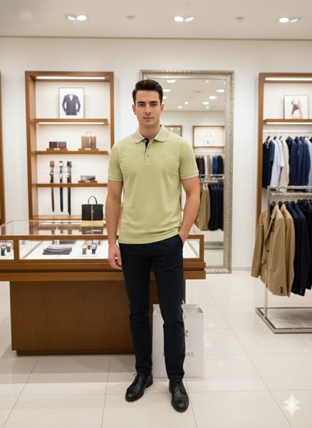 Premium Men’s Green Polo T-Shirt  Stylish Regular  Fit Casual Wear