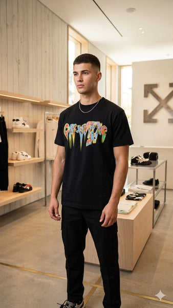 Premium Black Oversized Embroidered T-Shirt for Men Front & Back Streetwear Design