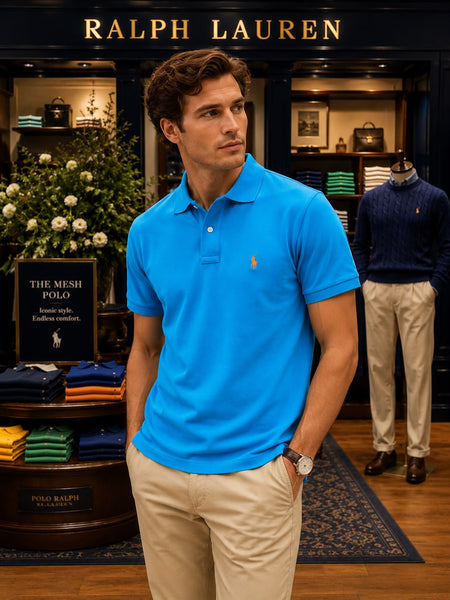 Premium Sky Blue Polo T-Shirt for Men Smart Casual Classic Wear