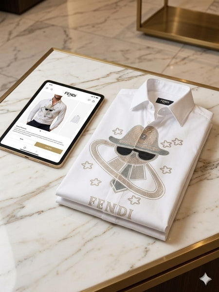 Luxury White Stone  ork  Premium Shirt for Men