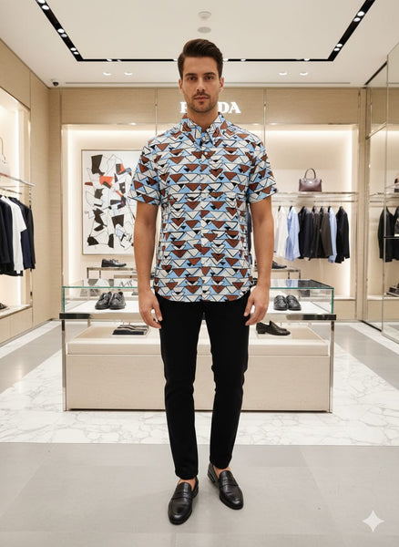 Trendy Geometric Print Premium Casual Shirt for Men
