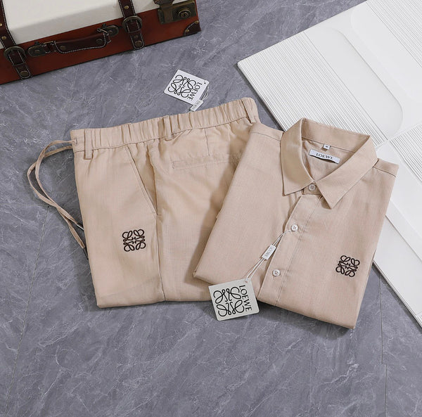 Premium Beige Casual Shirt & Trouser Co-Ord Set for Men