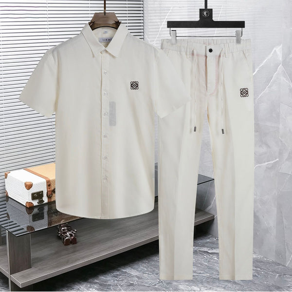 Premium White Co-Ord Shirt & Trouser Set for Men