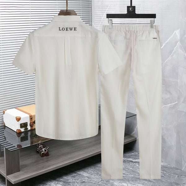Premium White Co-Ord Shirt & Trouser Set for Men