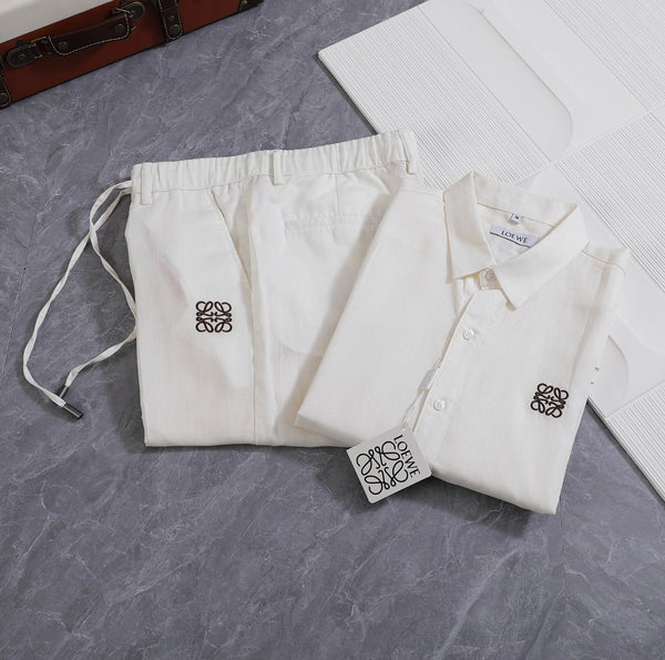 Premium White Co-Ord Shirt & Trouser Set for Men