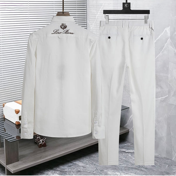 Premium White Formal Shirt & Trouser Co-Ord Set for Men Elegant Smart Fit
