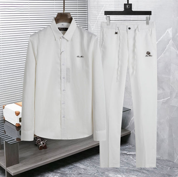 Premium White Formal Shirt & Trouser Co-Ord Set for Men Elegant Smart Fit