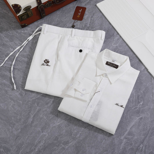 Premium White Formal Shirt & Trouser Co-Ord Set for Men Elegant Smart Fit