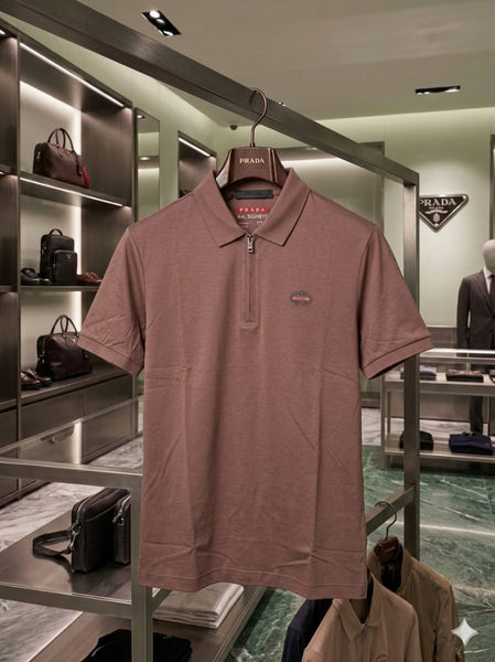 Premium  Zip-Up Polo T-Shirt Stylish Designer Casual Wear for Men