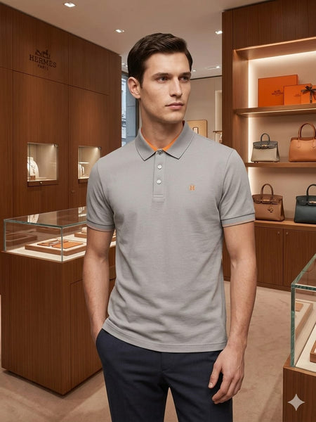 Premium Grey Luxury Polo T-Shirt for Men