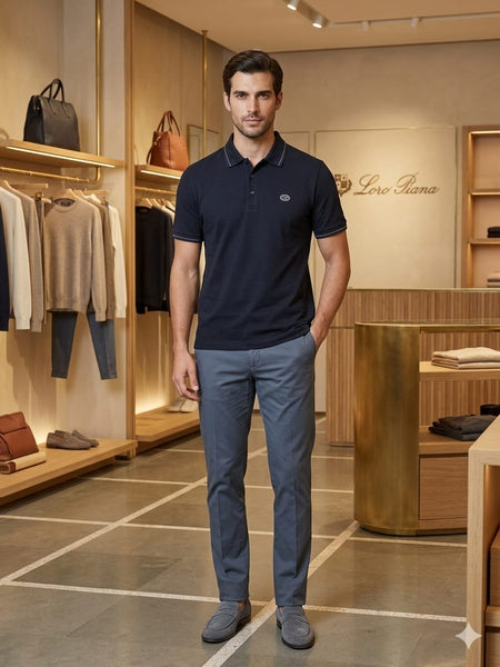Premium Navy Blue Polo T-Shirt for Men