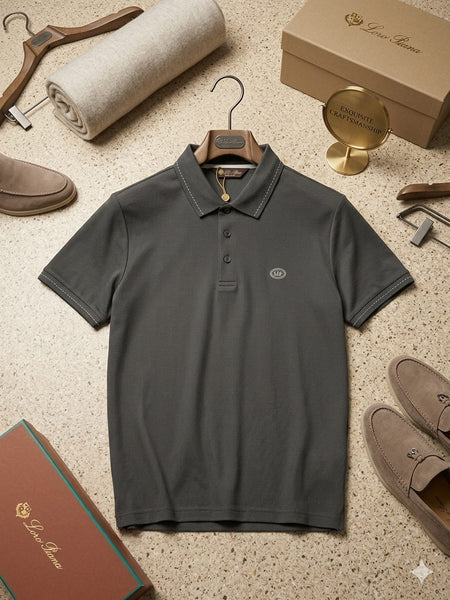 Premium Men’s Dark Grey Polo T-Shirt – Stylish & Comfortable Fit