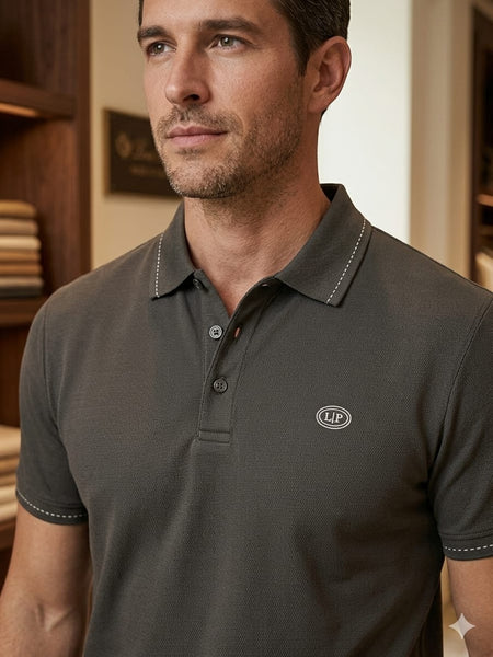Premium Men’s Dark Grey Polo T-Shirt – Stylish & Comfortable Fit
